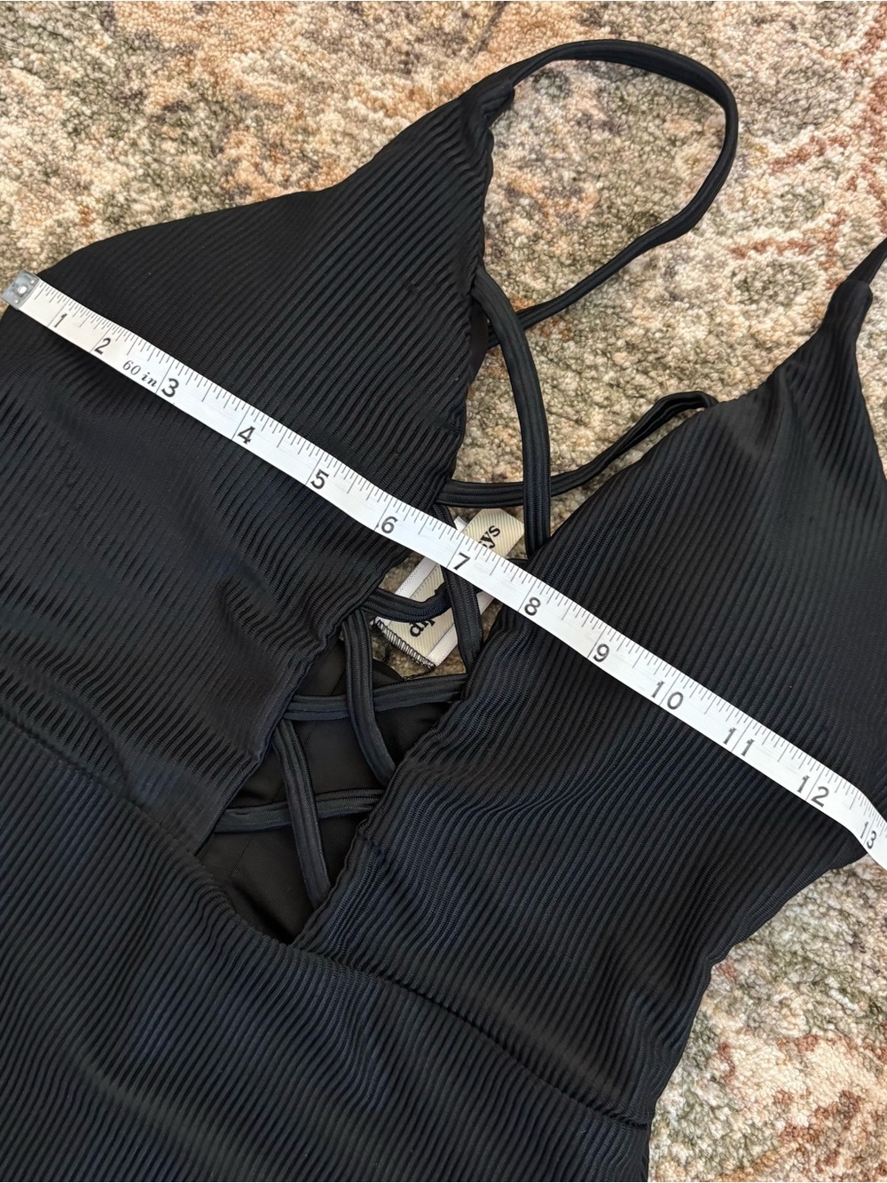 Anthropologie Dippin Daisys Bliss Ribbed One Piece Black Swimsuit Medium - Picture 11 of 15